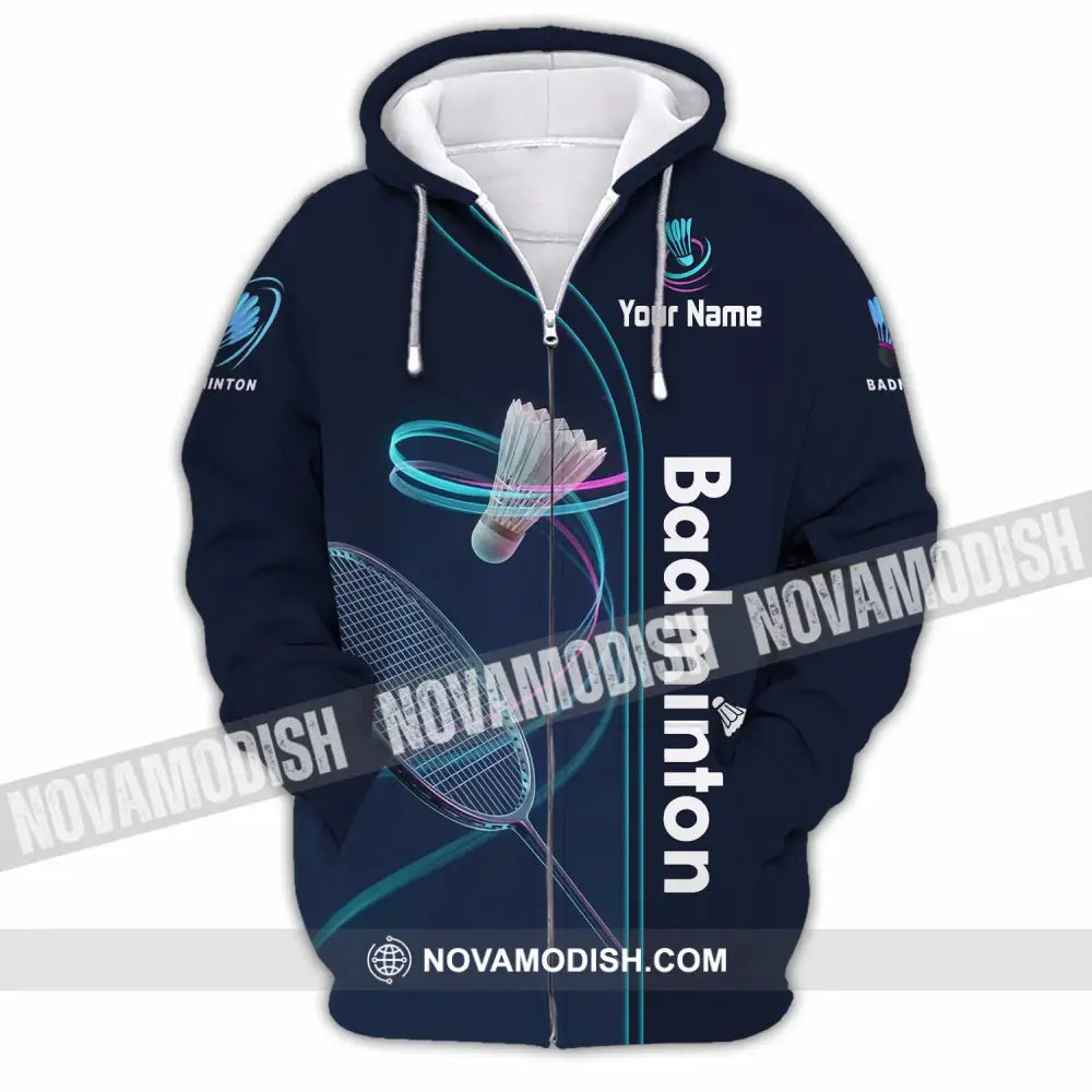 Unisex Shirt - Custom Badminton Shirt - Zipper Hoodie / S - T-shirt