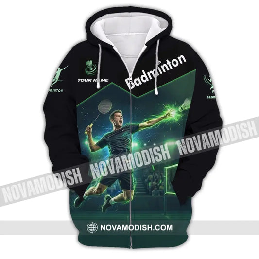 Unisex Shirt - Custom Badminton Shirt - Zipper Hoodie / S - T-shirt