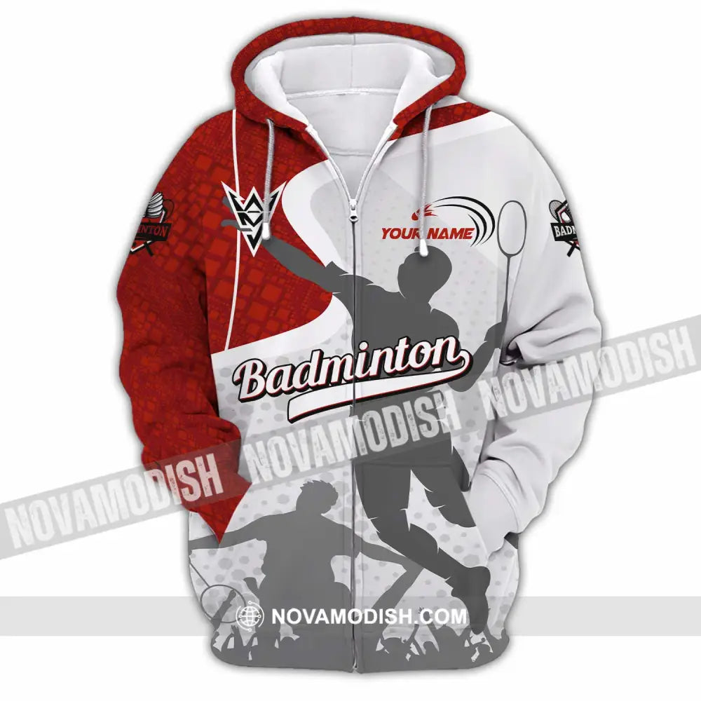 Unisex Shirt - Custom Badminton Shirt Zipper Hoodie / S T-shirt