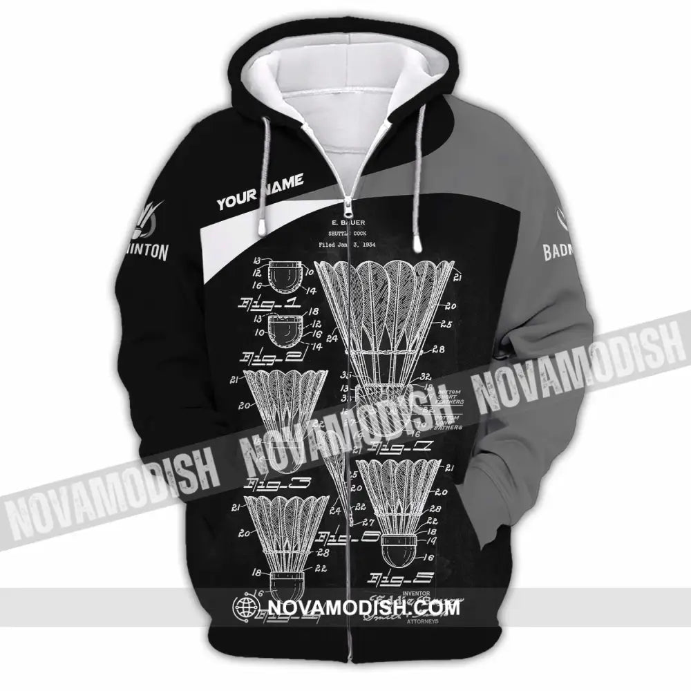 Unisex Shirt - Custom Badminton Shirt - Zipper Hoodie / S - T-shirt