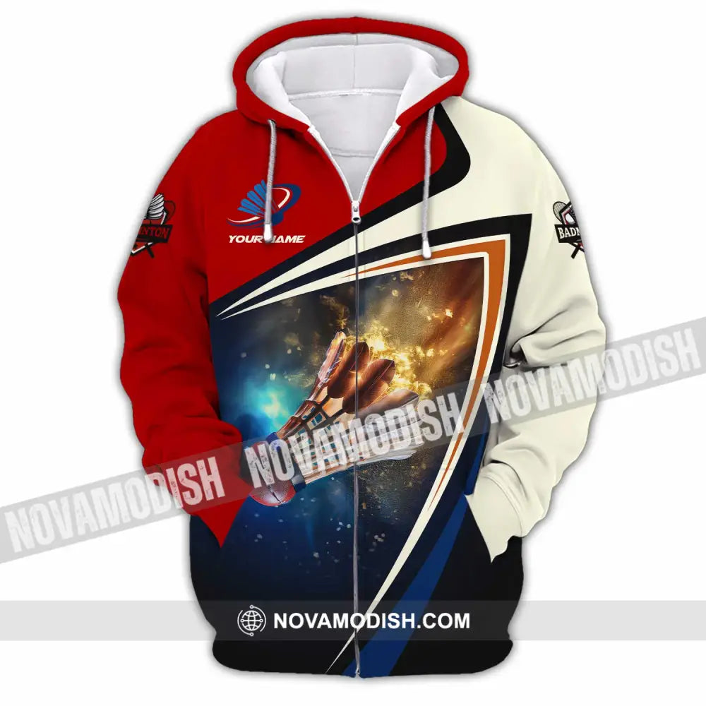 Unisex Shirt - Custom Badminton Shirt Zipper Hoodie / S T-shirt