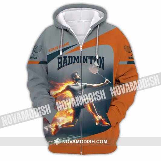 Unisex Shirt - Custom Badminton Shirt Zipper Hoodie / S T-shirt