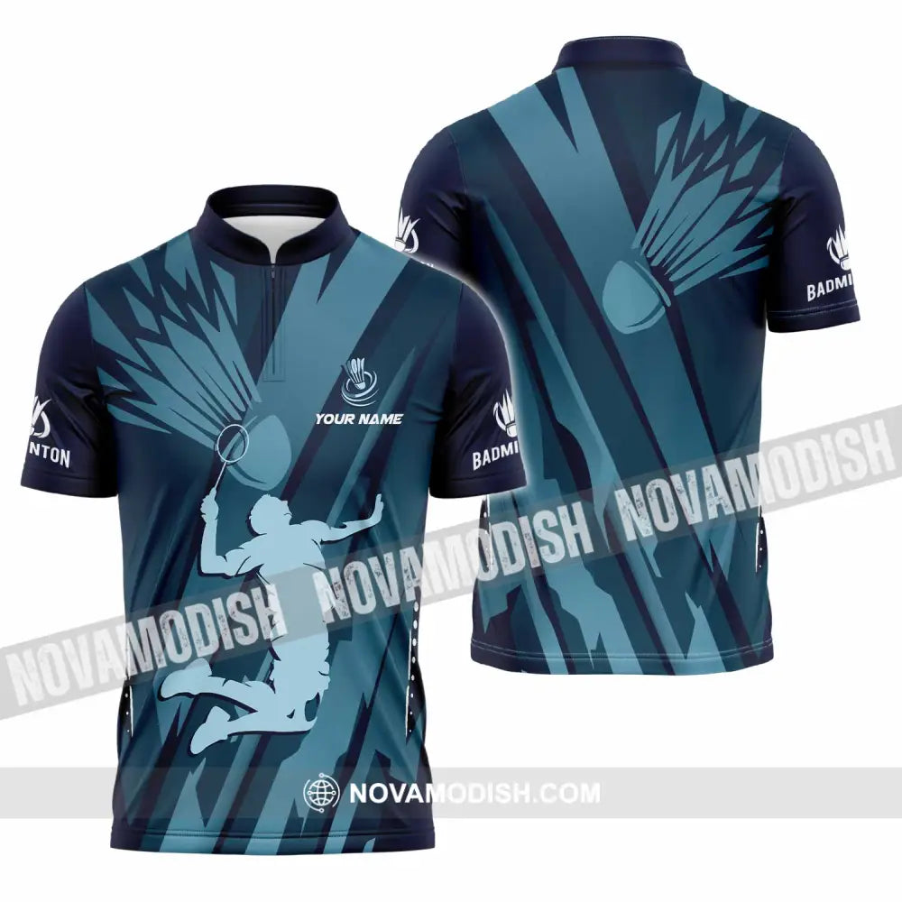 Unisex Shirt - Custom Badminton Shirt - Zipper Polo Shirt / S - T-shirt
