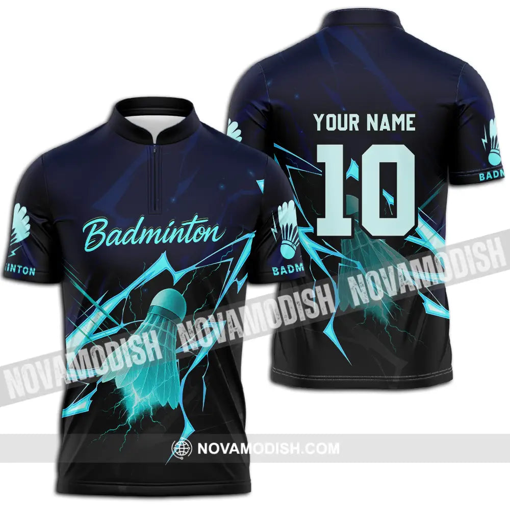 Unisex Shirt - Custom Badminton Shirt Zipper Polo Shirt / S T-shirt