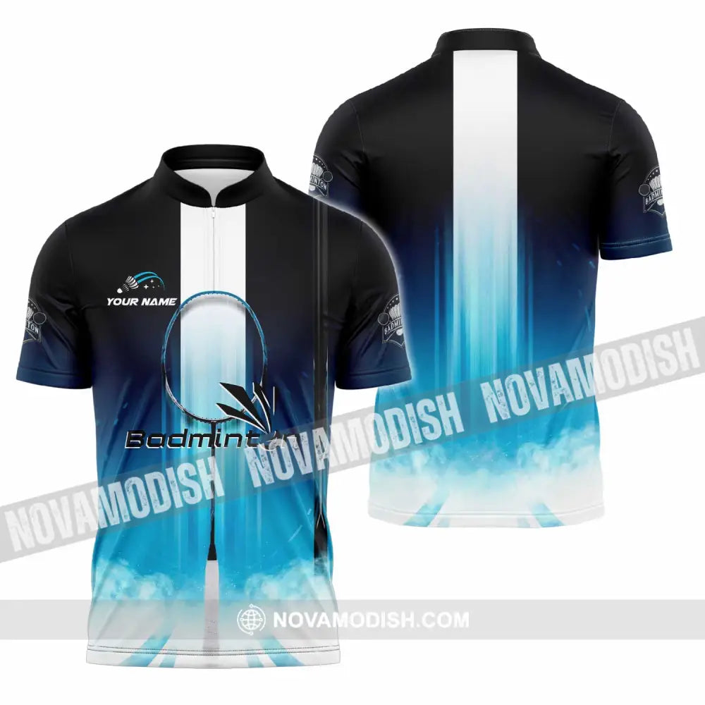 Unisex Shirt - Custom Badminton Shirt - Zipper Polo Shirt / S - T-shirt