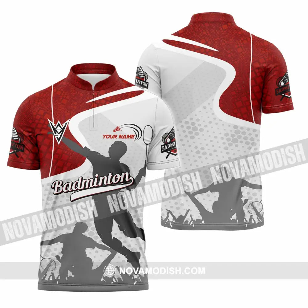 Unisex Shirt - Custom Badminton Shirt Zipper Polo Shirt / S T-shirt