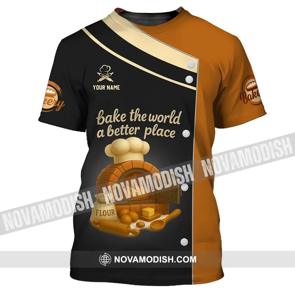 Unisex Shirt - Custom Bake The World A Better Place Shirt T-Shirt / S T-shirt