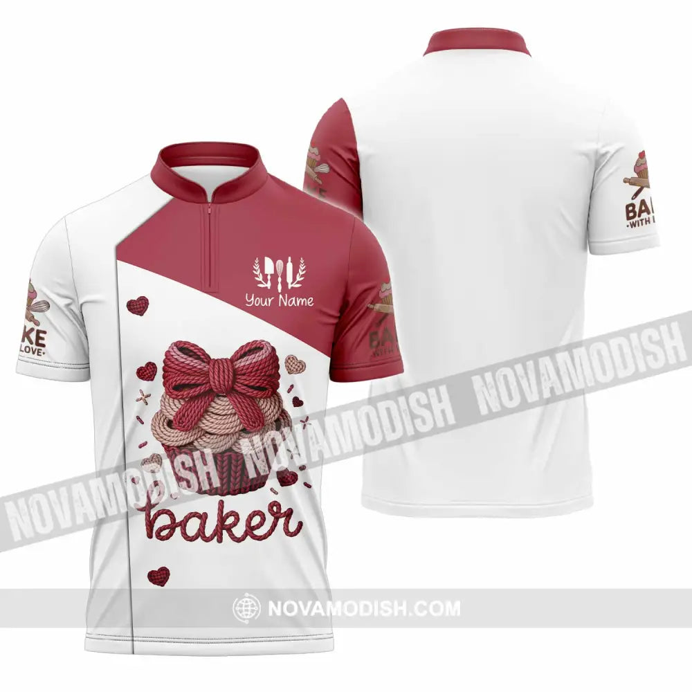 Unisex Shirt - Custom Baker 3D Shirt - Zipper Polo Shirt / S - T-shirt