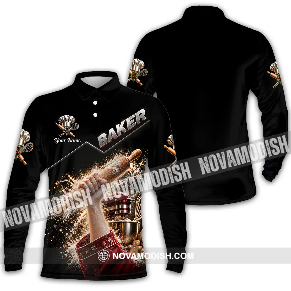 Unisex Shirt - Custom Baker Shirt - Long Sleeve Polo / S - T-shirt
