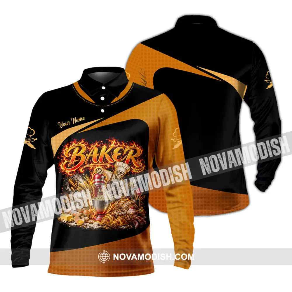 Unisex Shirt - Custom Baker Shirt - Long Sleeve Polo / S - T-shirt