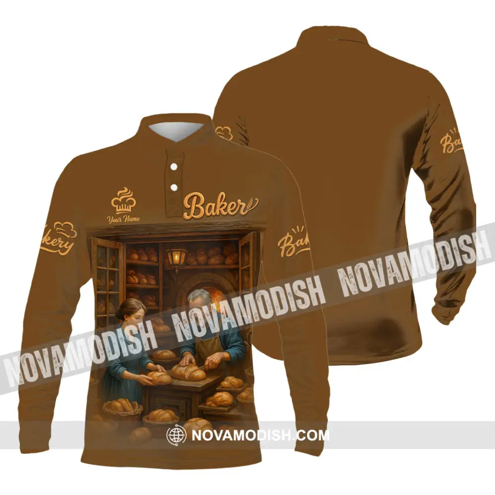 Unisex Shirt - Custom Baker Shirt Long Sleeve Polo / S T-shirt
