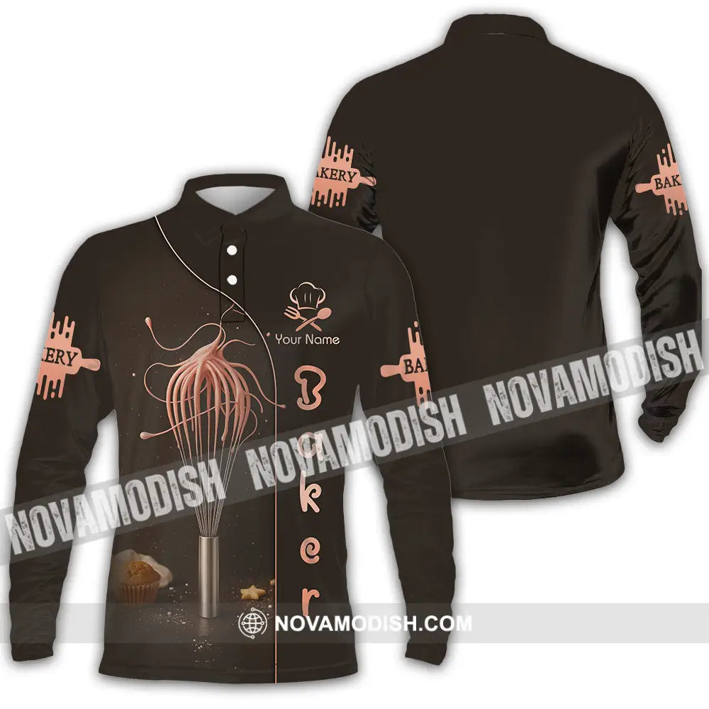 Unisex Shirt - Custom Baker Lover Shirt Long Sleeve Polo / S T-shirt