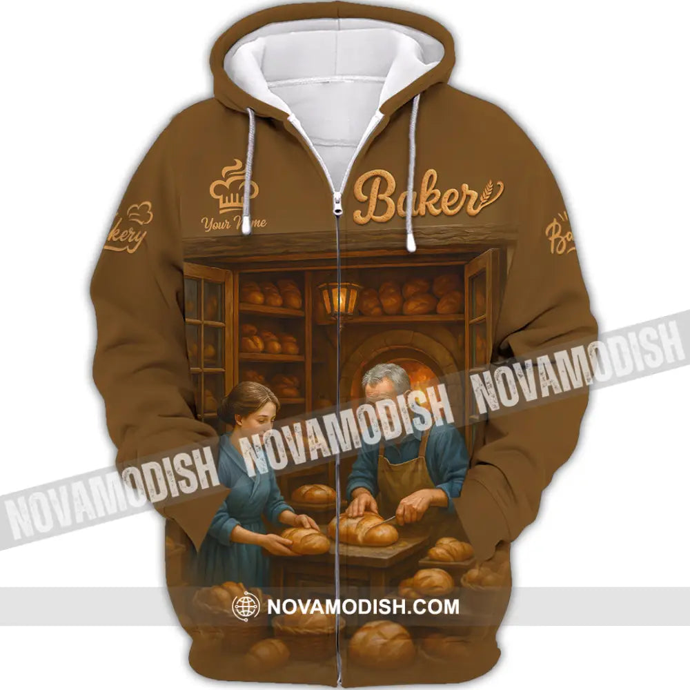 Unisex Shirt - Custom Baker Shirt Zipper Hoodie / S T-shirt