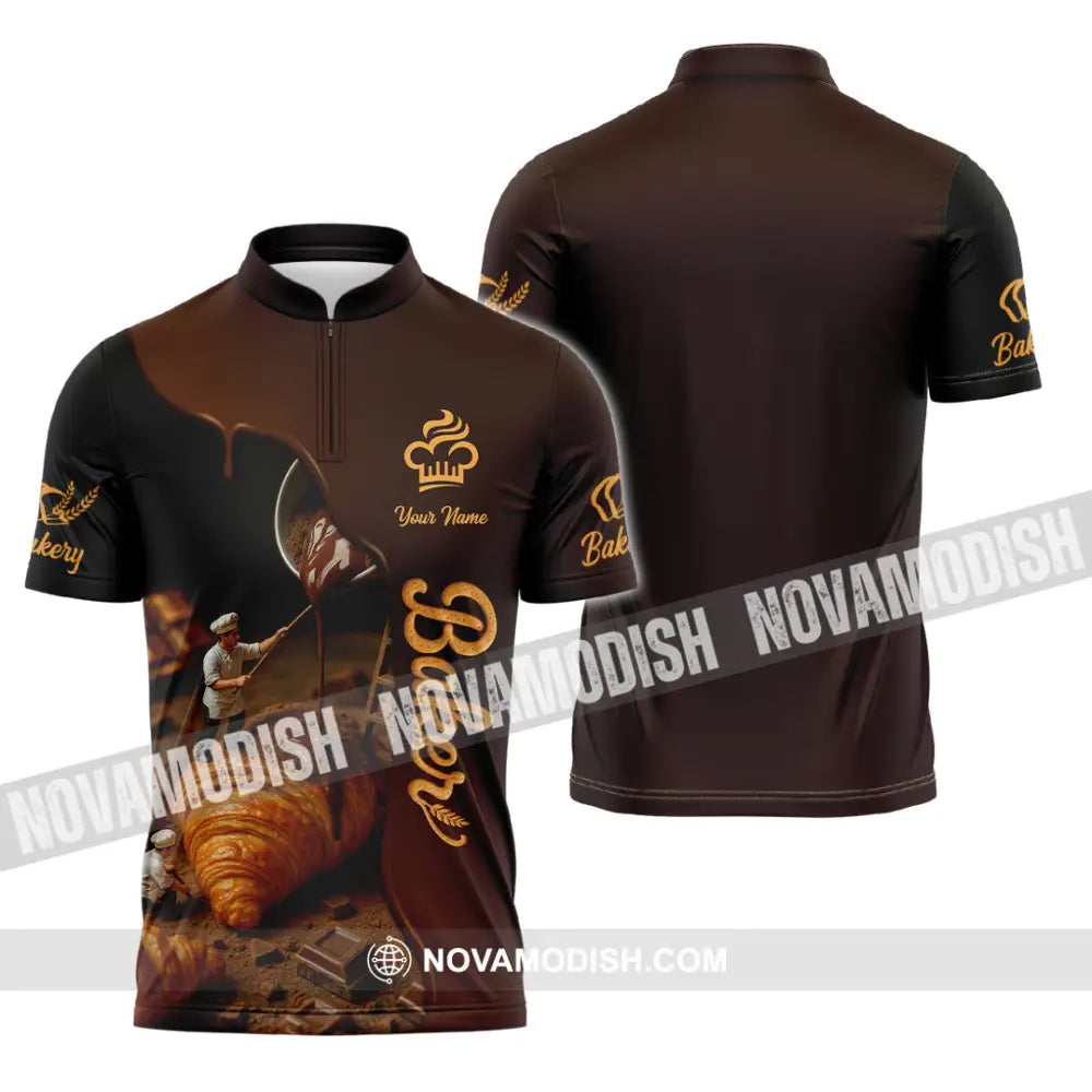 Unisex Shirt - Custom Baker Shirt Zipper Polo Shirt / S T-shirt
