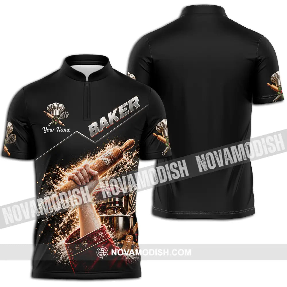 Unisex Shirt - Custom Baker Shirt - Zipper Polo Shirt / S - T-shirt