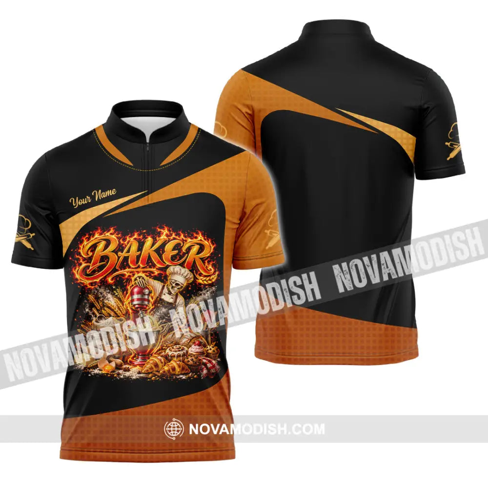 Unisex Shirt - Custom Baker Shirt - Zipper Polo Shirt / S - T-shirt