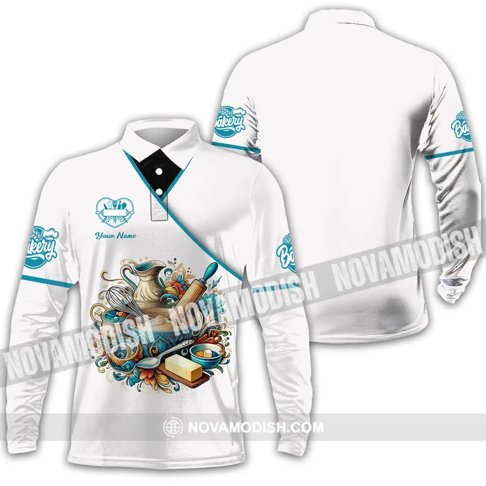 Unisex Shirt - Custom Bakery 3D Shirt - Long Sleeve Polo / S - T-shirt