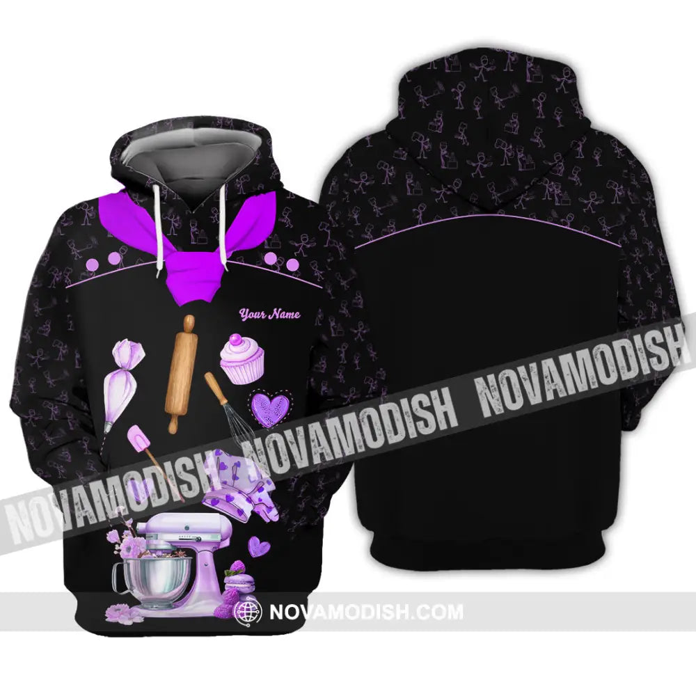 Unisex Shirt - Custom Bakery Black & Purple Cute Shirt Hoodie / S T-shirt