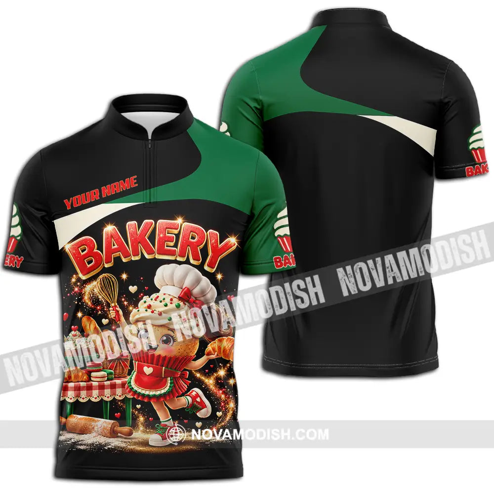 Unisex Shirt - Custom Bakery Shirt - Zipper Polo Shirt / S - T-shirt