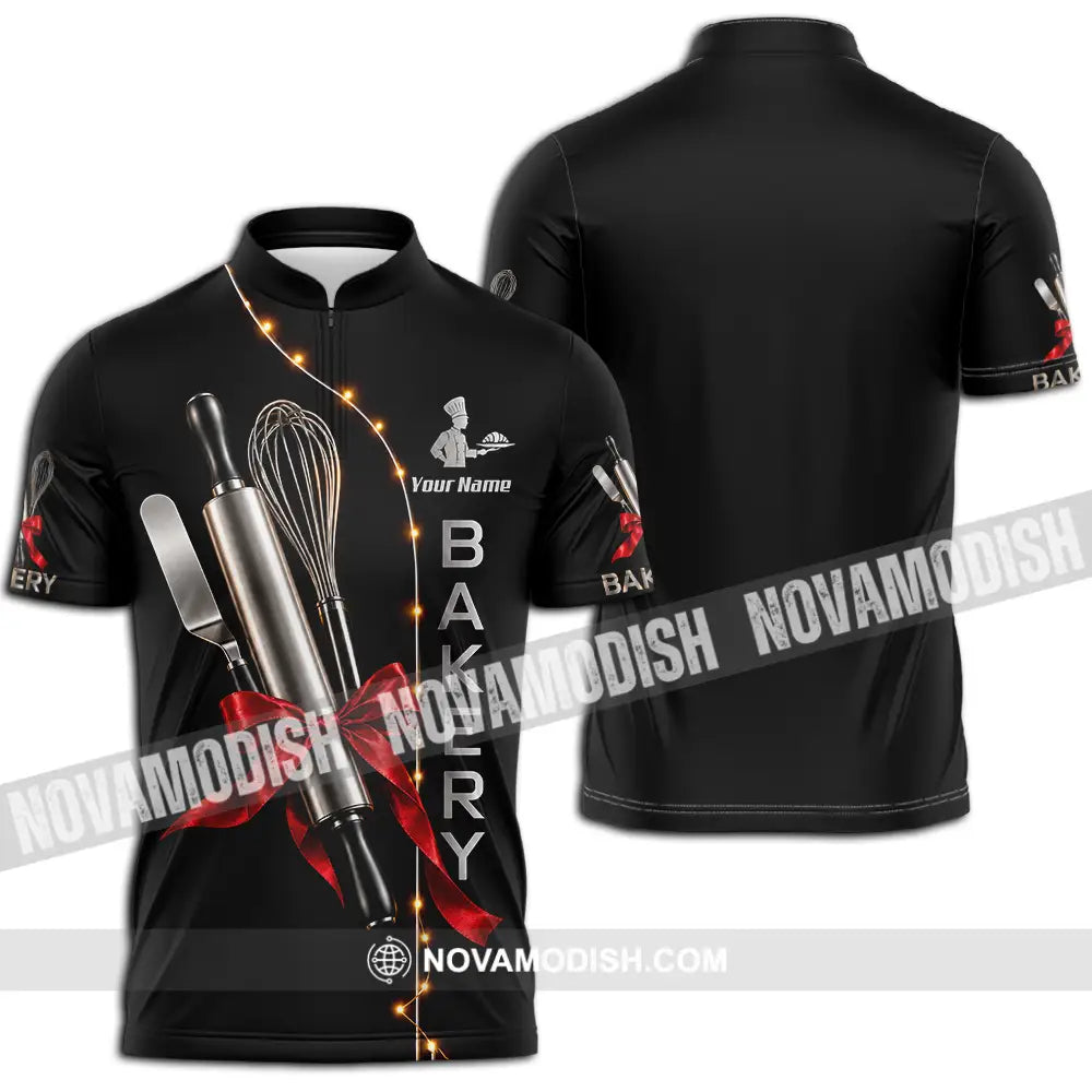 Unisex Shirt - Custom Bakery Shirt - Zipper Polo Shirt / S - T-shirt