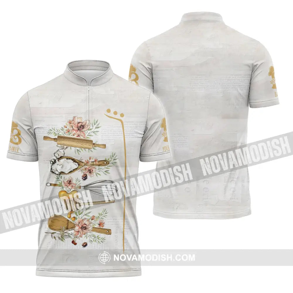 Unisex Shirt - Custom Baking Shirt Zipper Polo Shirt / S T-shirt