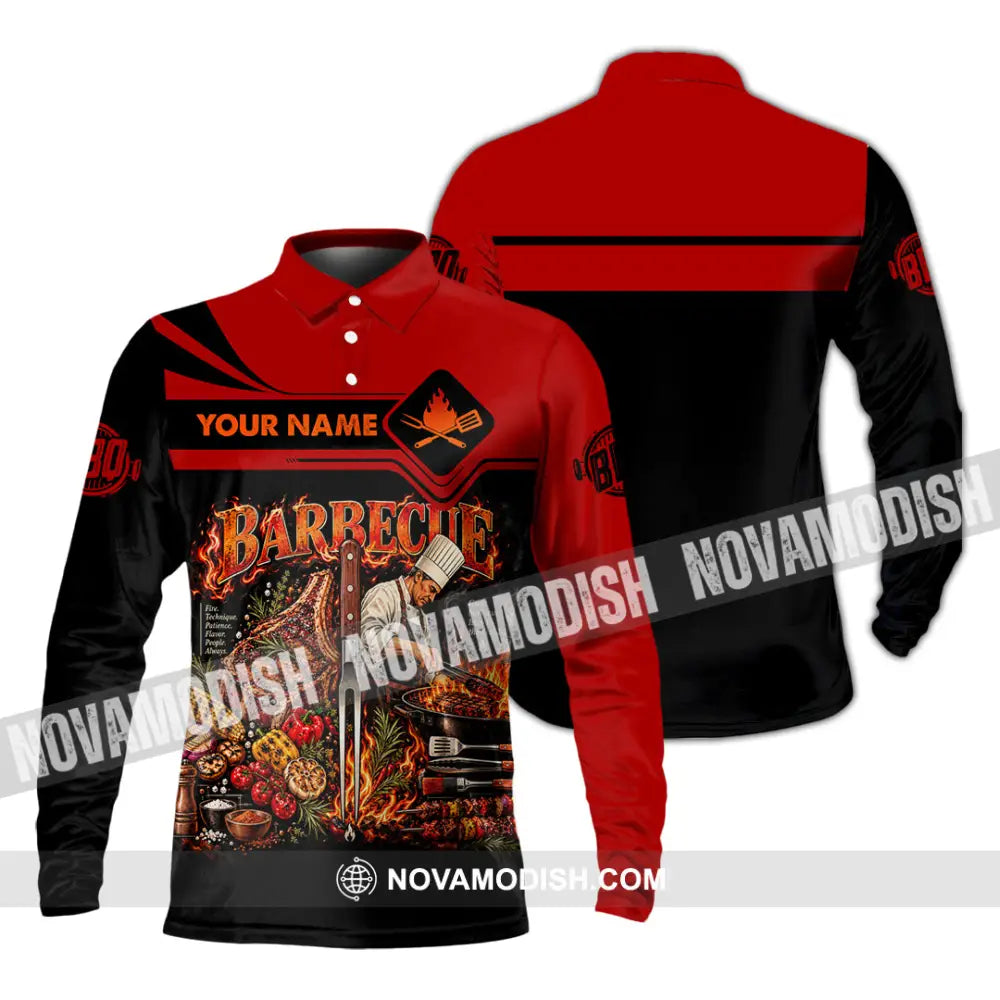 Unisex Shirt - Custom Barbecue Shirt - Long Sleeve Polo / S - T-shirt