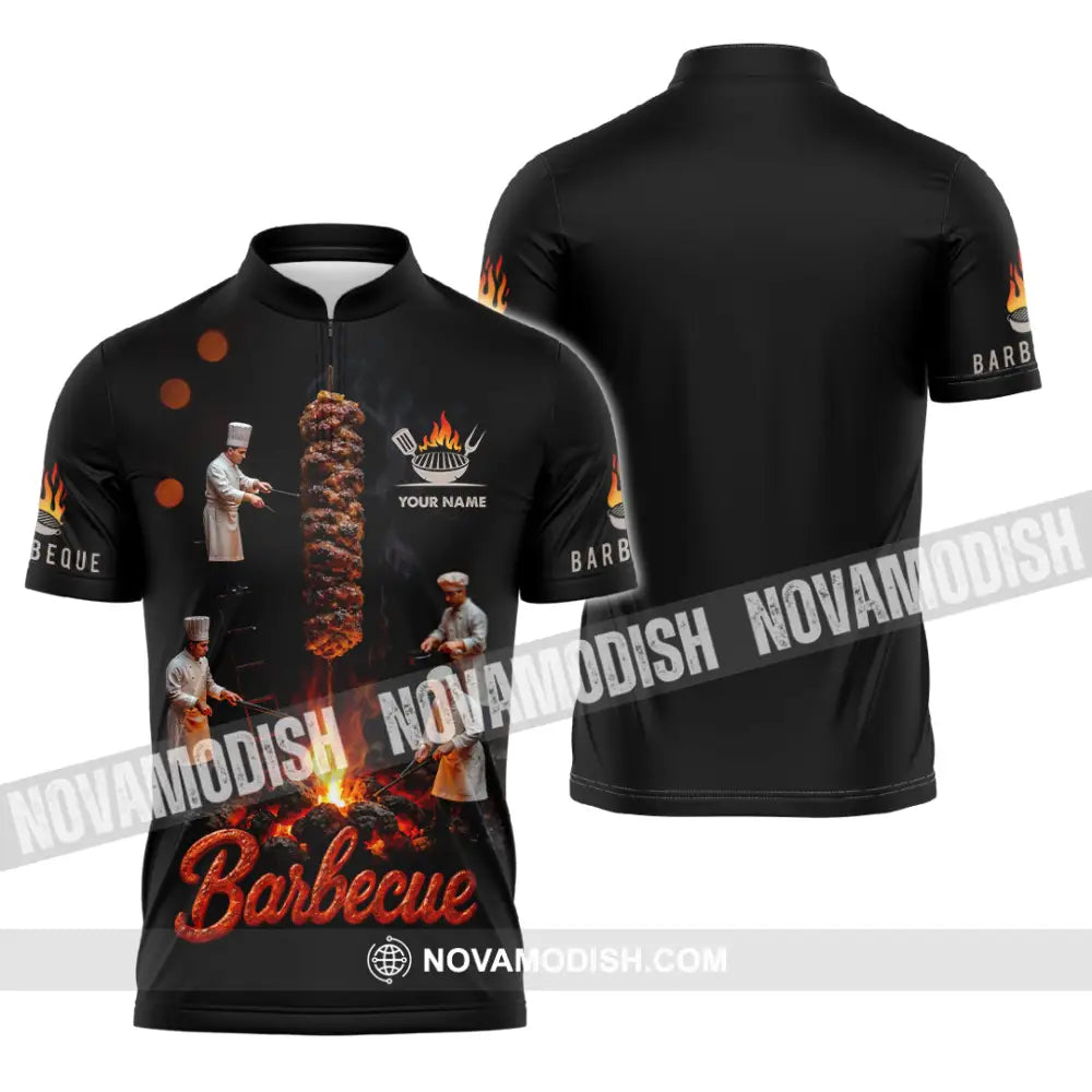 Unisex Shirt - Custom Barbecue Shirt Zipper Polo Shirt / S T-shirt