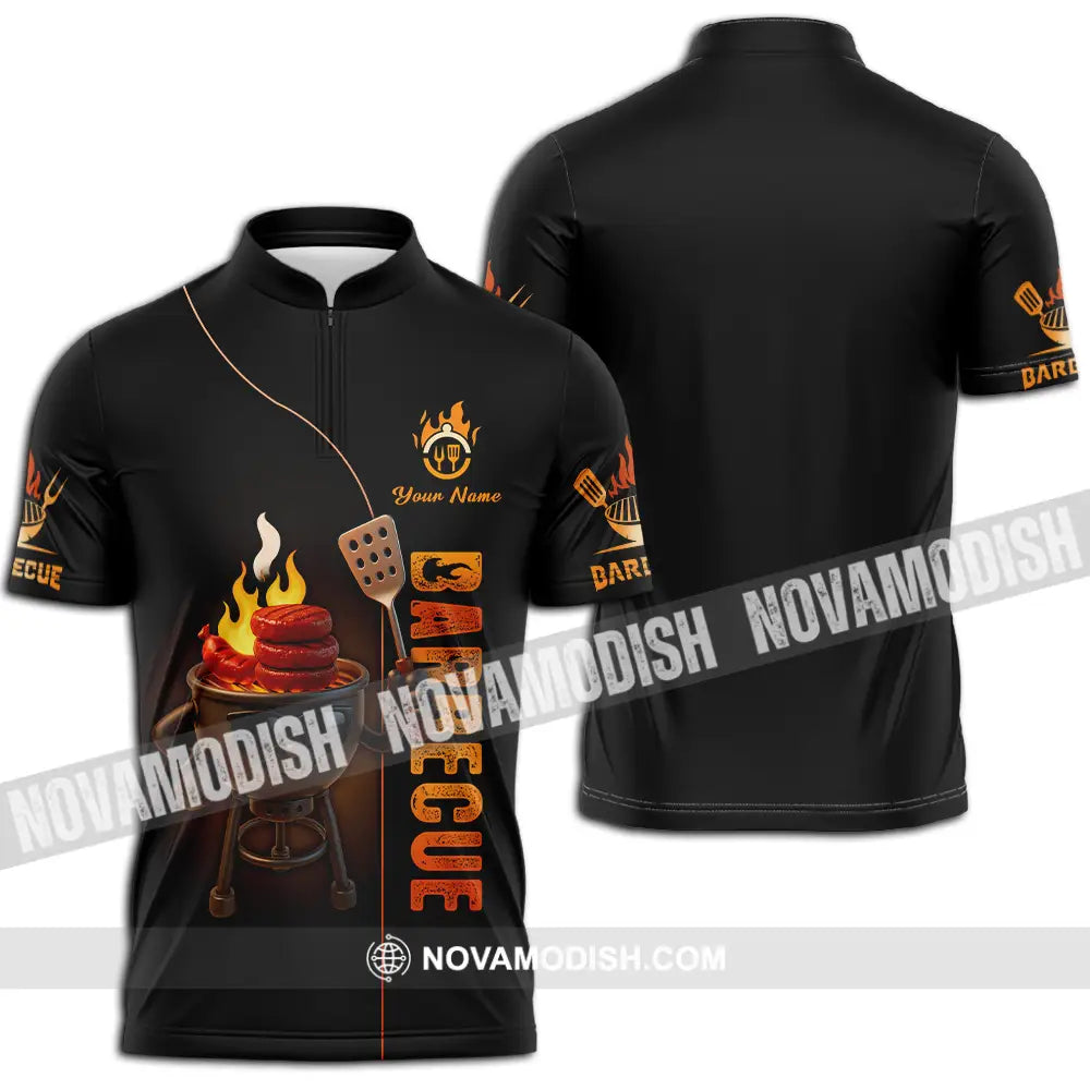 Unisex Shirt - Custom Barbecue Shirt Zipper Polo Shirt / S T-shirt