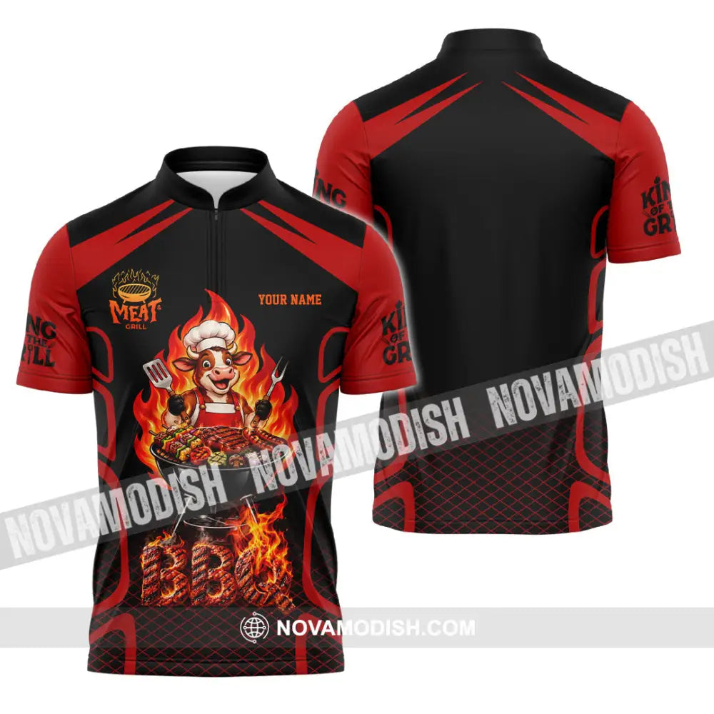 Unisex Shirt - Custom Barbecue Shirt - Zipper Polo Shirt / S - T-shirt