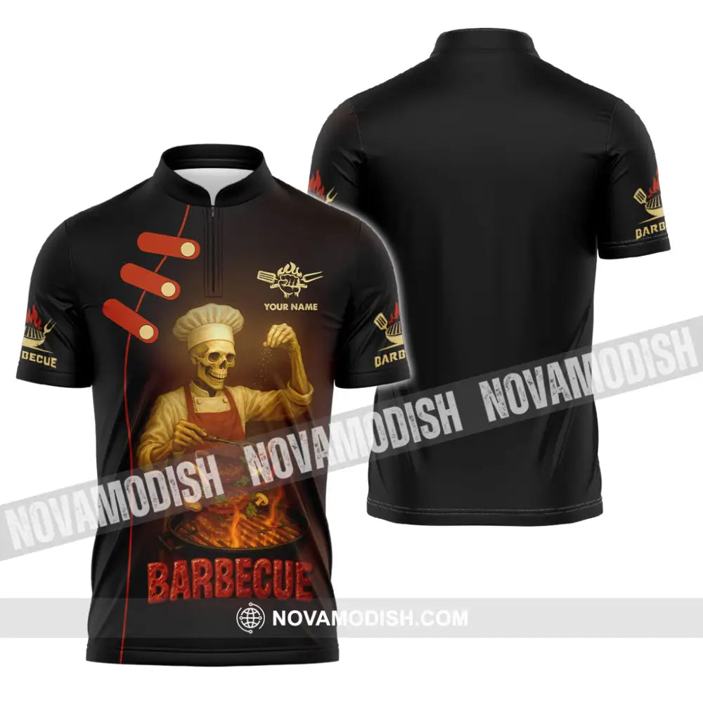 Unisex Shirt - Custom Barbecue Shirt Zipper Polo Shirt / S T-shirt