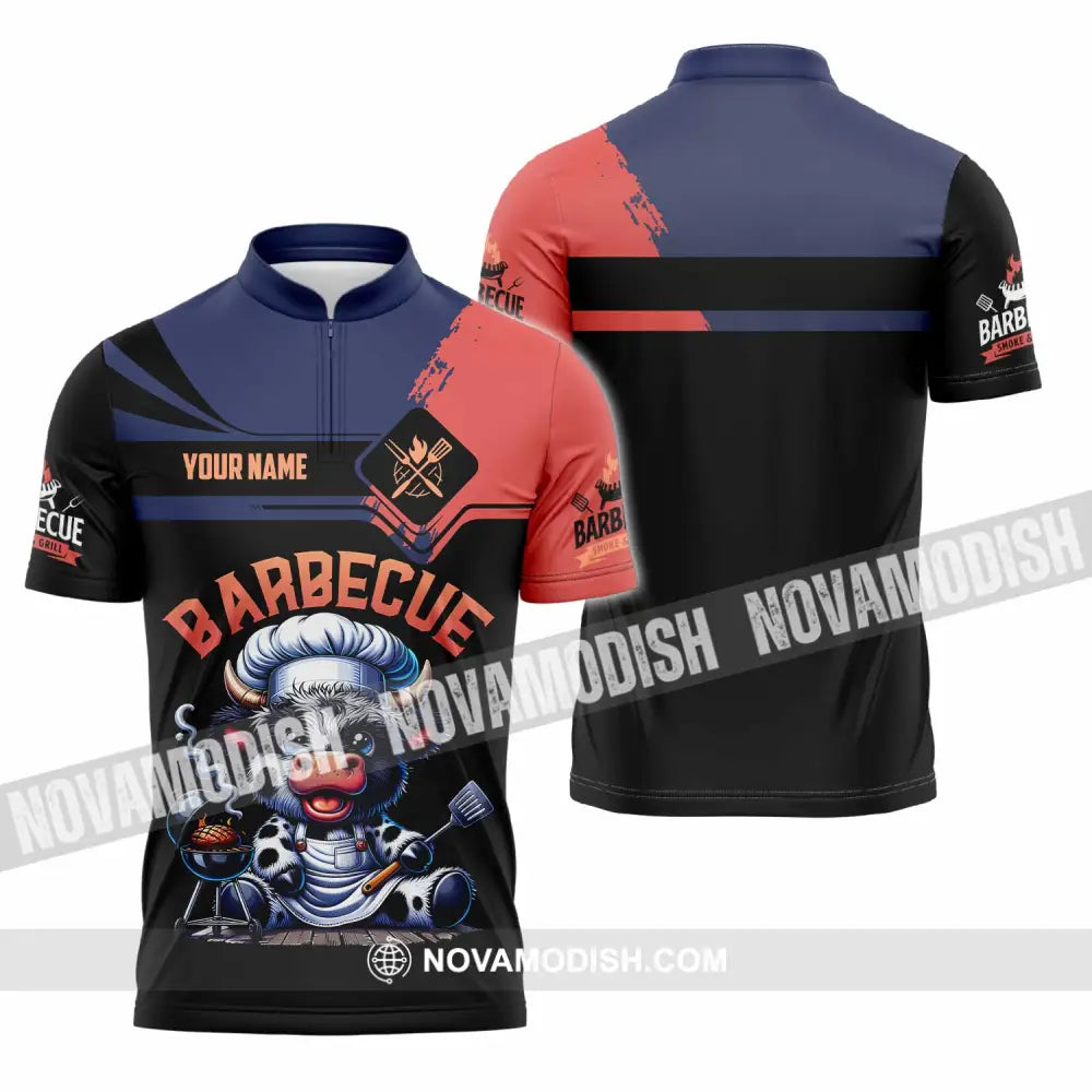 Unisex Shirt - Custom Barbecue Shirt Zipper Polo Shirt / S T-shirt