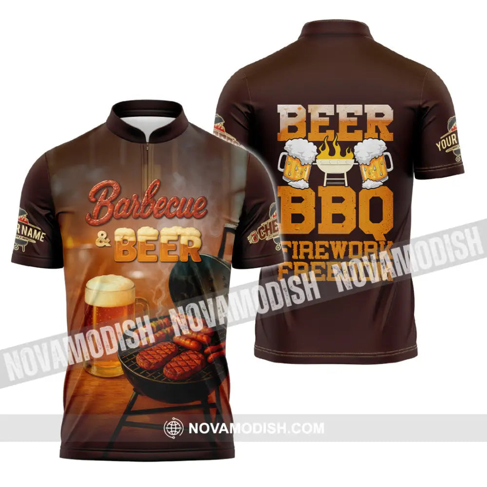 Unisex Shirt - Custom Barbecue Shirt Zipper Polo Shirt / S T-shirt