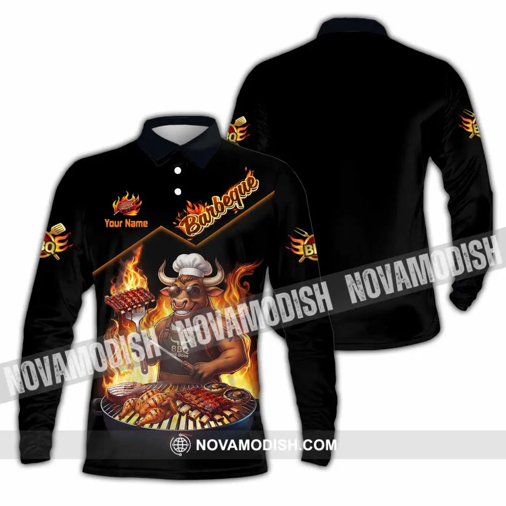 Unisex Shirt - Custom Barbeque Shirt - Long Sleeve Polo / S - T-shirt