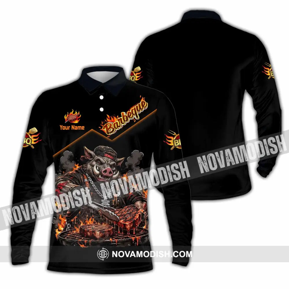 Unisex Shirt - Custom Barbeque Shirt - Long Sleeve Polo / S - T-shirt
