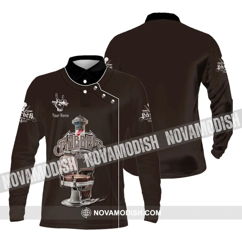 Unisex Shirt - Custom Barber Shirt Long Sleeve Polo / S T-shirt