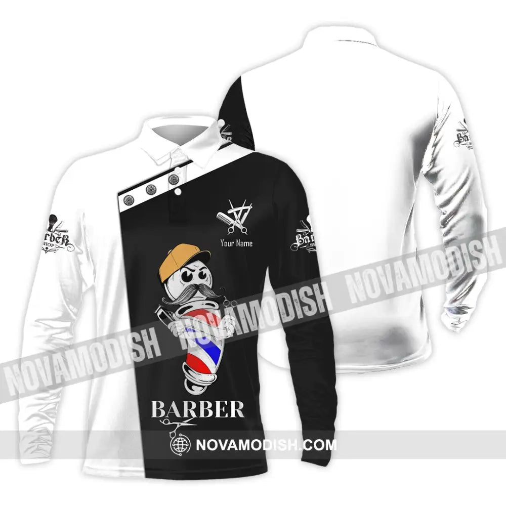 Unisex Shirt - Custom Barber Shirt Long Sleeve Polo / S T-shirt