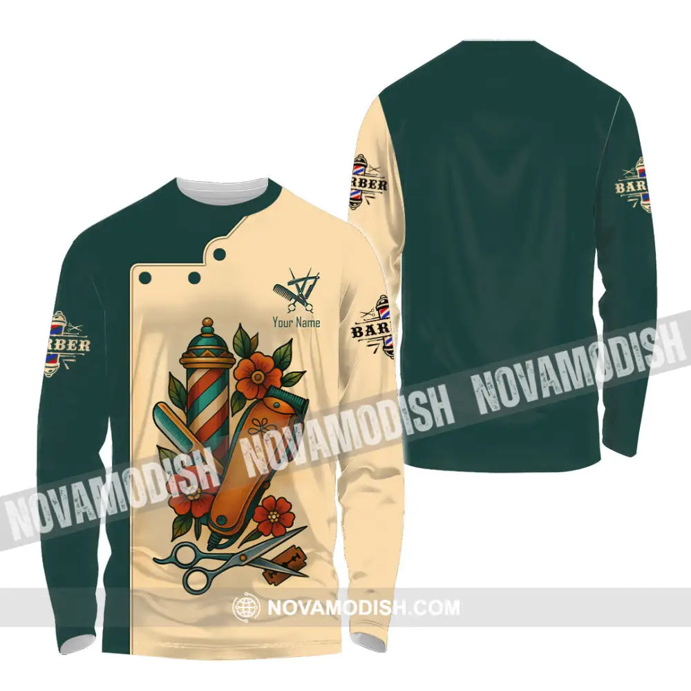 Unisex Shirt - Custom Barber Shirt Long Sleeve Shirt / S T-shirt