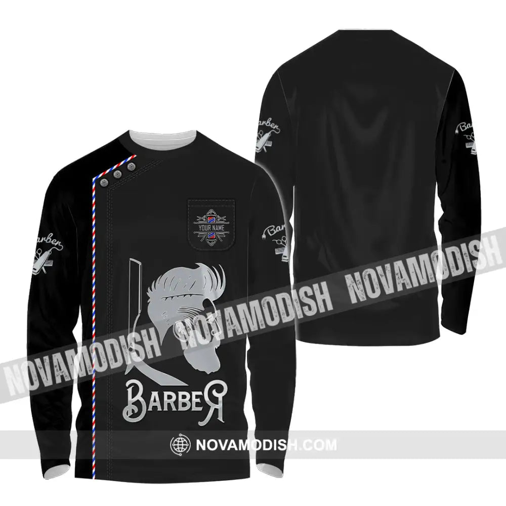 Unisex Shirt - Custom Barber Shirt Long Sleeve Shirt / S T-shirt