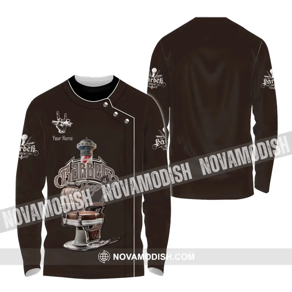 Unisex Shirt - Custom Barber Shirt Long Sleeve Shirt / S T-shirt