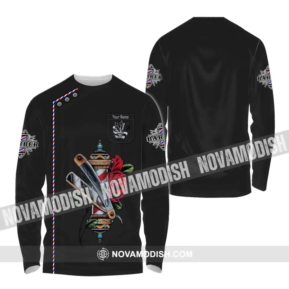 Unisex Shirt - Custom Barber Shirt Long Sleeve Shirt / S T-shirt
