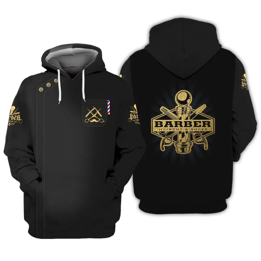 Unisex Shirt Custom Barber Personalized Name For Hairstylists Hoodie / S T-Shirt