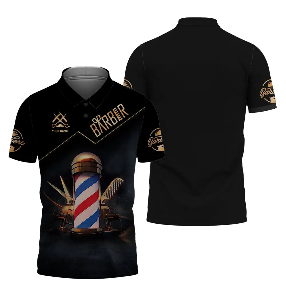 Unisex Shirt Custom Barber Personalized Name For Hairstylists Long Sleeve / Xl T-Shirt