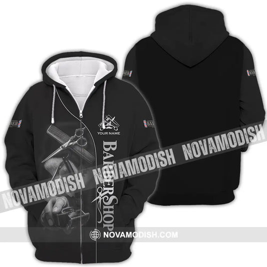 Unisex Shirt - Custom Barber Shop Shirt Zipper Hoodie / S T-shirt