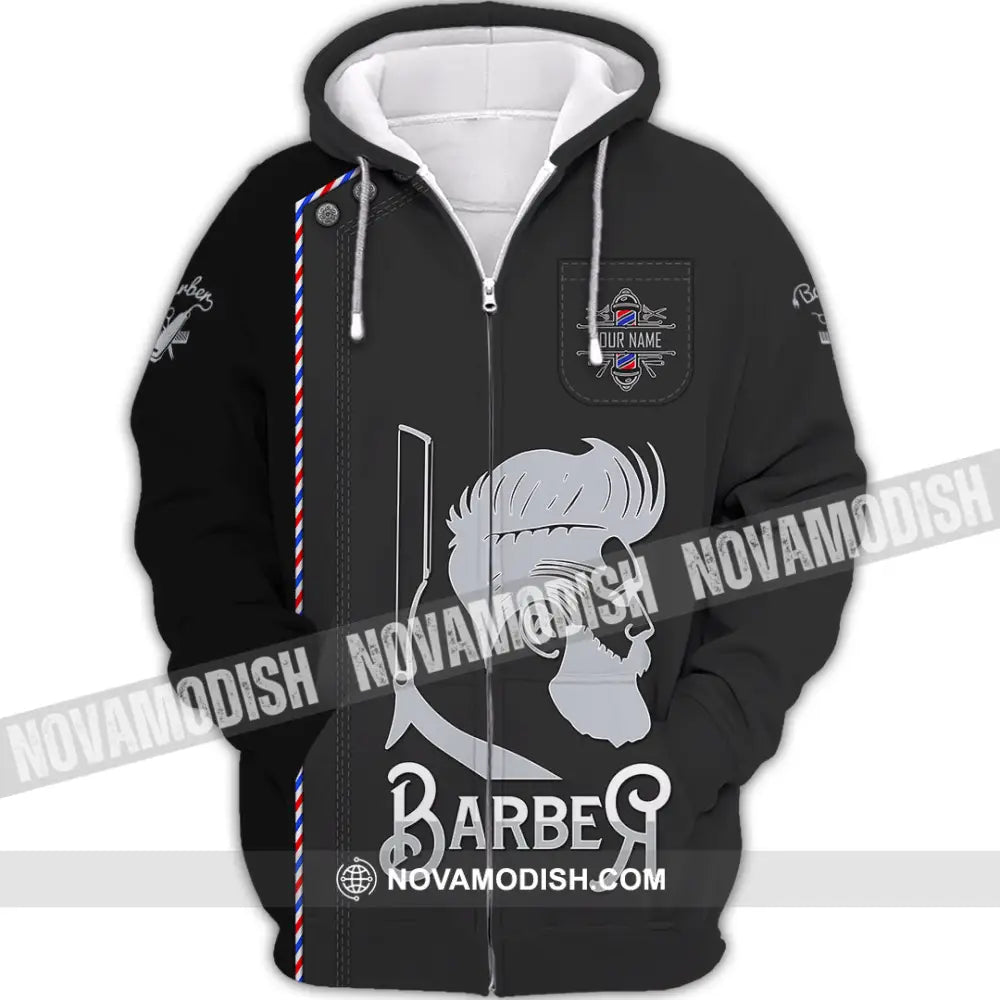 Unisex Shirt - Custom Barber Shirt Zipper Hoodie / S T-shirt