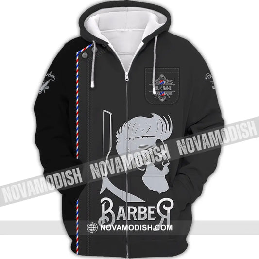 Unisex Shirt - Custom Barber Shirt Zipper Hoodie / S T-shirt
