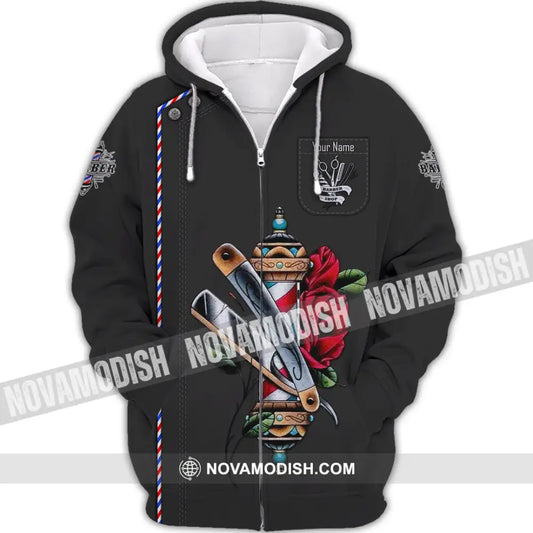 Unisex Shirt - Custom Barber Shirt Zipper Hoodie / S T-shirt