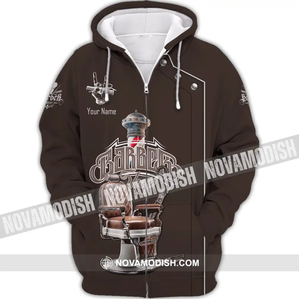 Unisex Shirt - Custom Barber Shirt Zipper Hoodie / S T-shirt