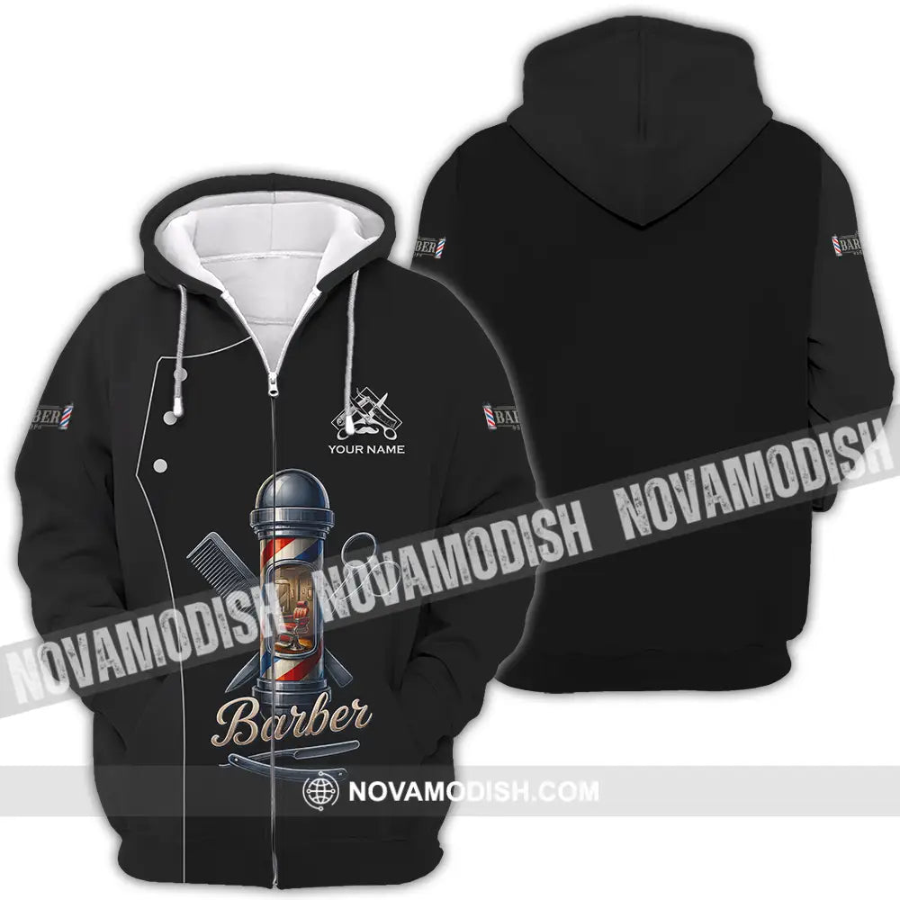 Unisex Shirt - Custom Barber Shirt Zipper Hoodie / S T-shirt