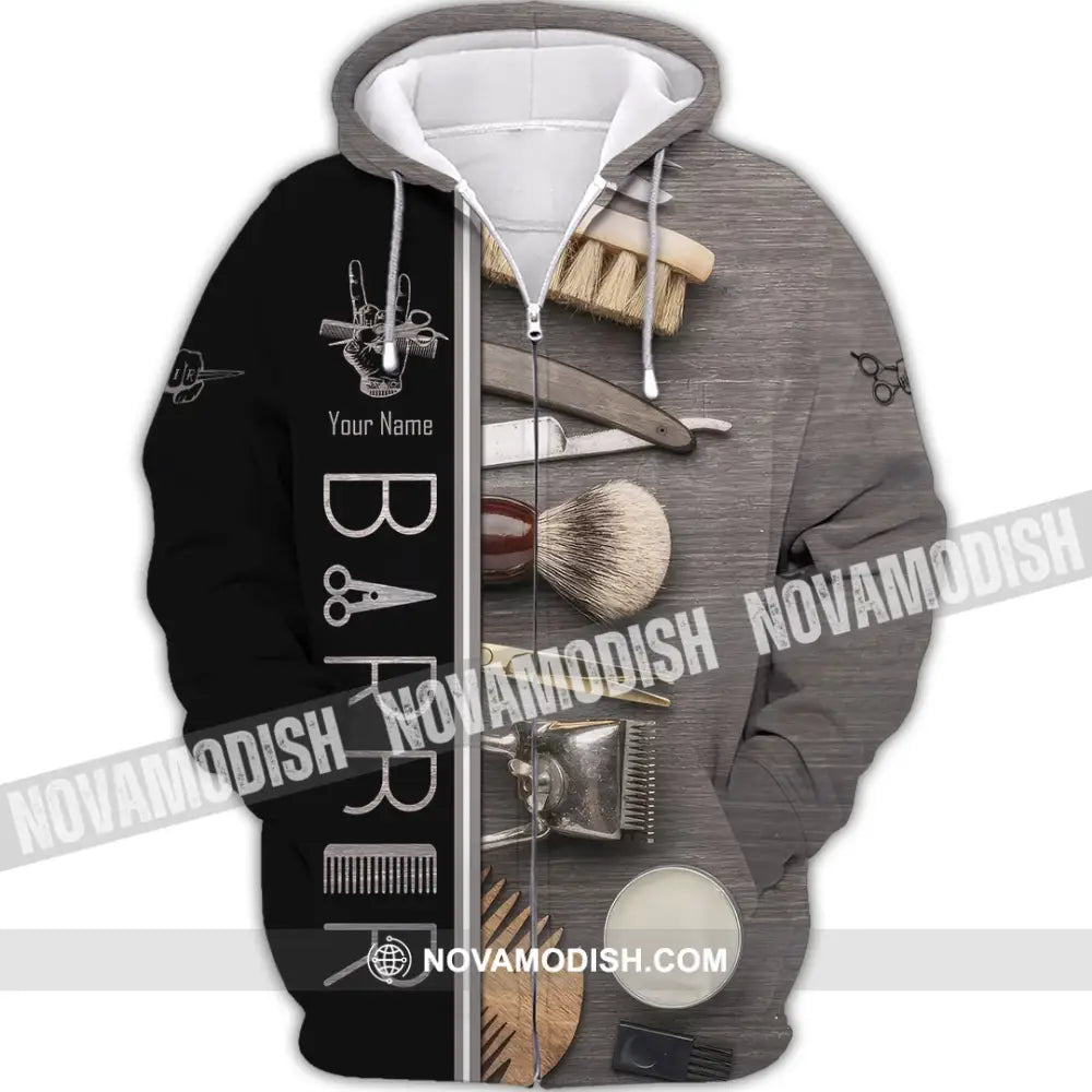 Unisex Shirt - Custom Barber Shirt Zipper Hoodie / S T-shirt