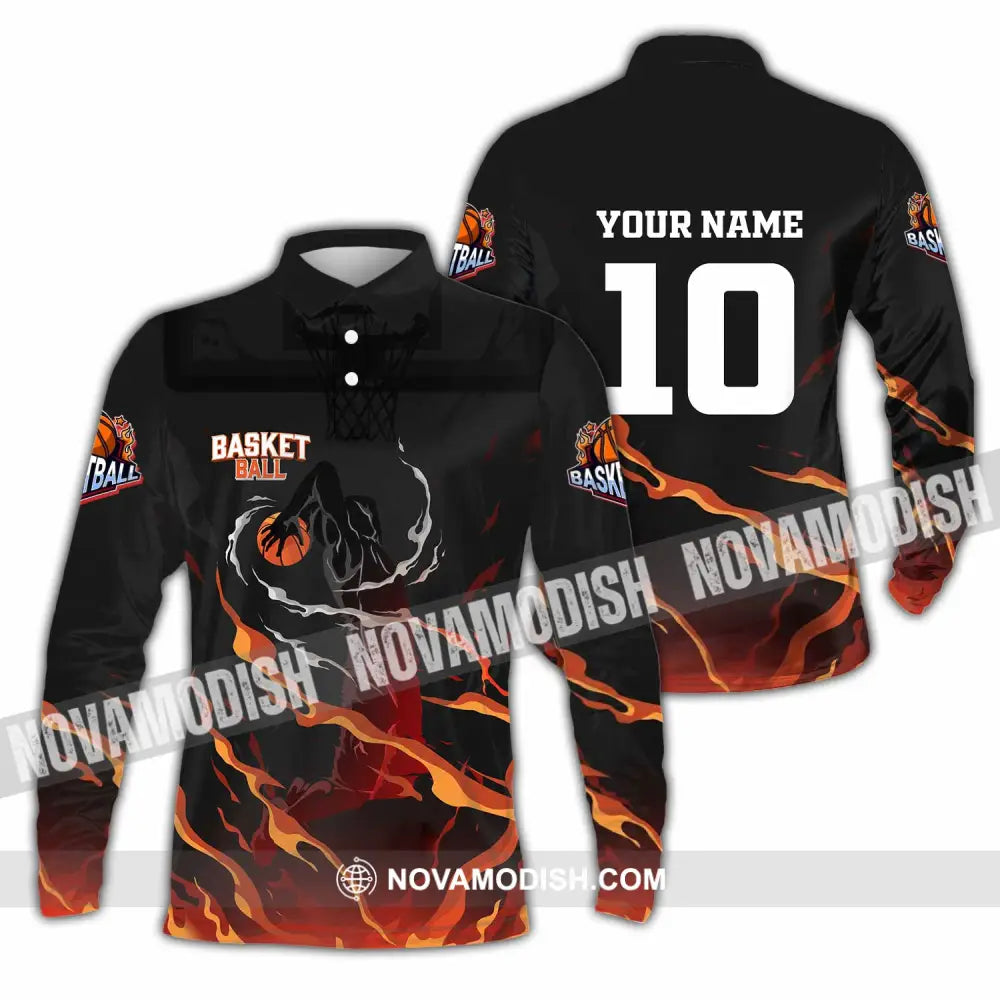 Unisex Shirt - Custom Basketball 3D Shirt Long Sleeve Polo / S T-shirt